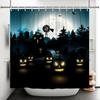 Halloween Shower Curtain, Cartoon Funny Skull Skeleton Dancing Bathroom Decor Curtains Halloween Party Retro Bath Curtain Fabric