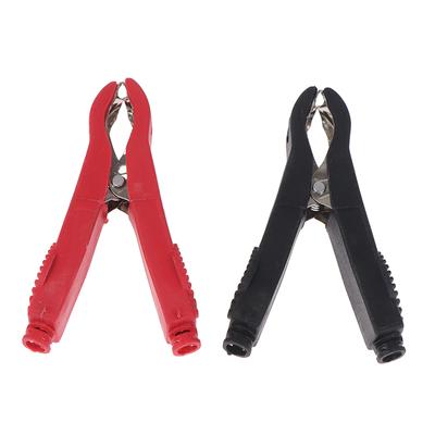 2PCS 50A Red Black 75mm Insulation Fully Enclosed With Fuse Electrician Test Clip Battery Test Lead Clip Alligator Clip