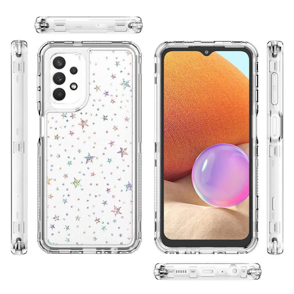 Phone Case For Samsung Galaxy A13 4G/5G/A04 4G (164.4mm)/A04s 4G (164.7mm)/A32 5G Clear Acrylic TPU Hybrid Cover with Laser-printed Film