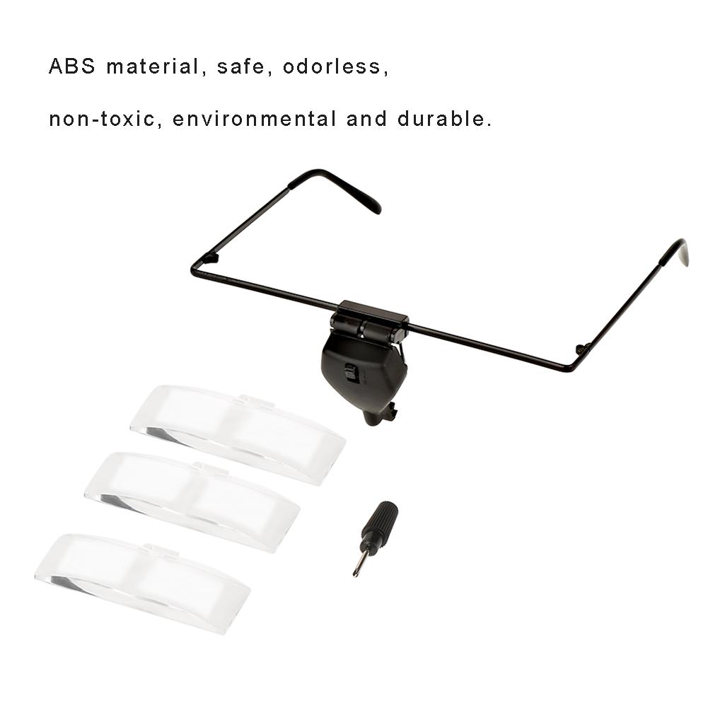 Uhrenreparatur Einzelglas Brille 1,5x / 2,5x / 3,5x Vergrößernde Lupe LED-Licht Lupe