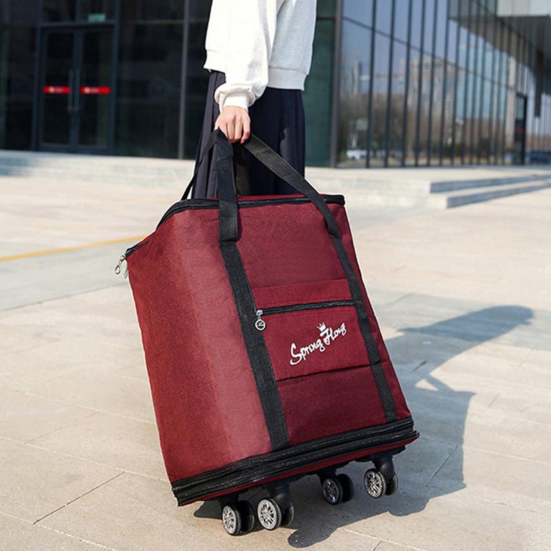 Universal Wheel Luggage Bag Can Carry a Travel Bag with Large capacity and Double-layer Expansion Storage Folding Hand Luggage Bag