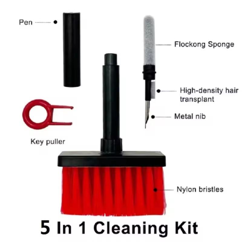 5 In 1 Keyboard Cleaning Brush Kit Keycap Puller Earbuds Cleaner for AirPods Pro 1 2 3 Bluetooth Earphones Case Cleaning Tools