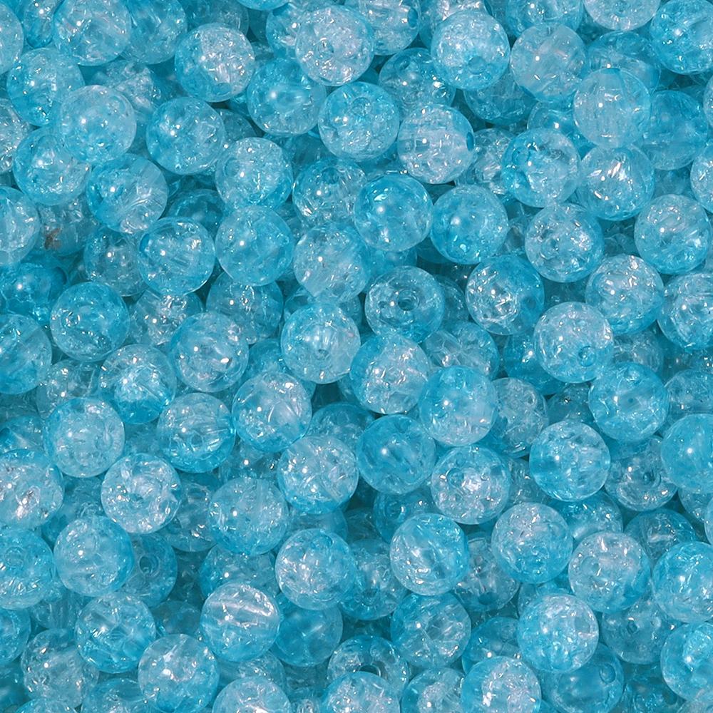 50pcs 8 10mm Acrylic Cracked Crystal Beads Double Color Glass Round Loose Bead For Jewelry Making DIY Bracelet Necklace Earrings