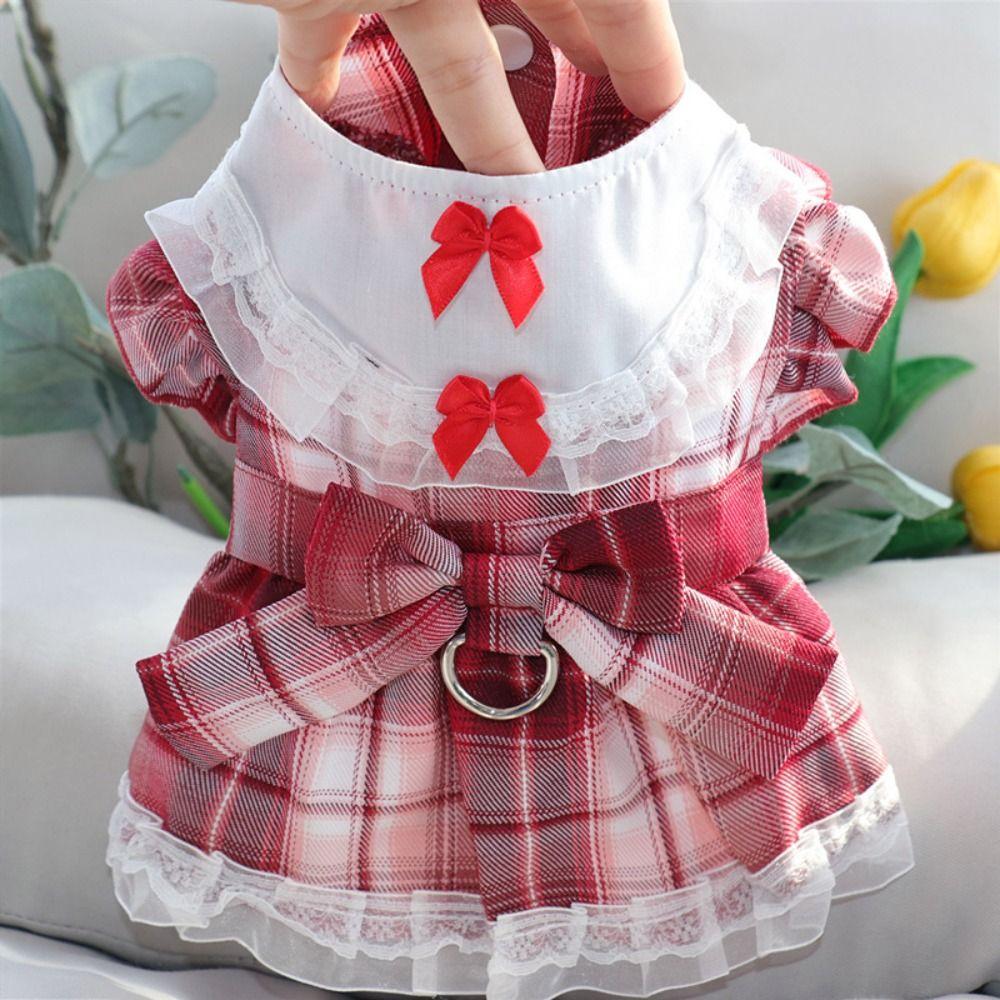 Breathable Pet JK Skirt Cute Cat Princess Dress Pet Chest Strap Pet Vest Harness  Spring
