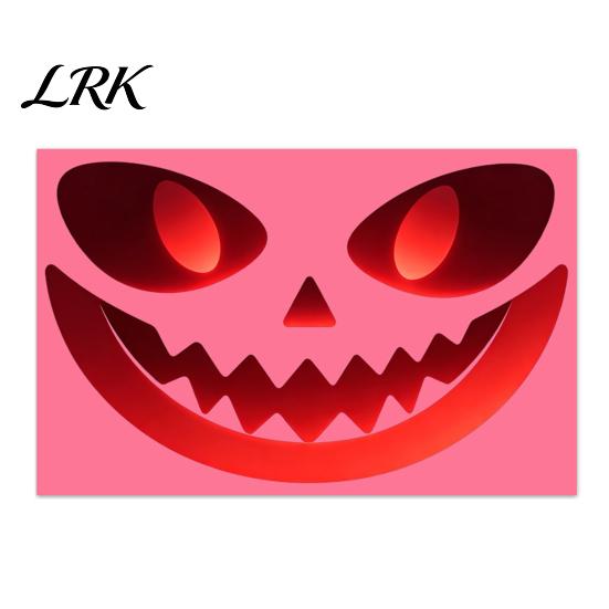 Glowing Window Wall Decorations Glow In The Dark Sticker, Self-adhesive Ghost Face Shape Decals, Waterproof Luminous Decals Halloween PVC Stickers,