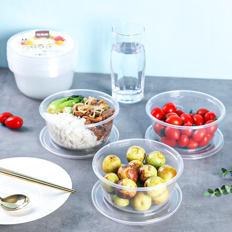 Disposable Round Plastic Takeout Boxes with Lids