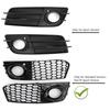 Pair Honeycomb Mesh Fog Light Open Vent Grill Intake For  A4 B8 2009-2012