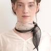 Ray Shape Dot Pattern Chiffon Scarf (SC003_ivoryblack)