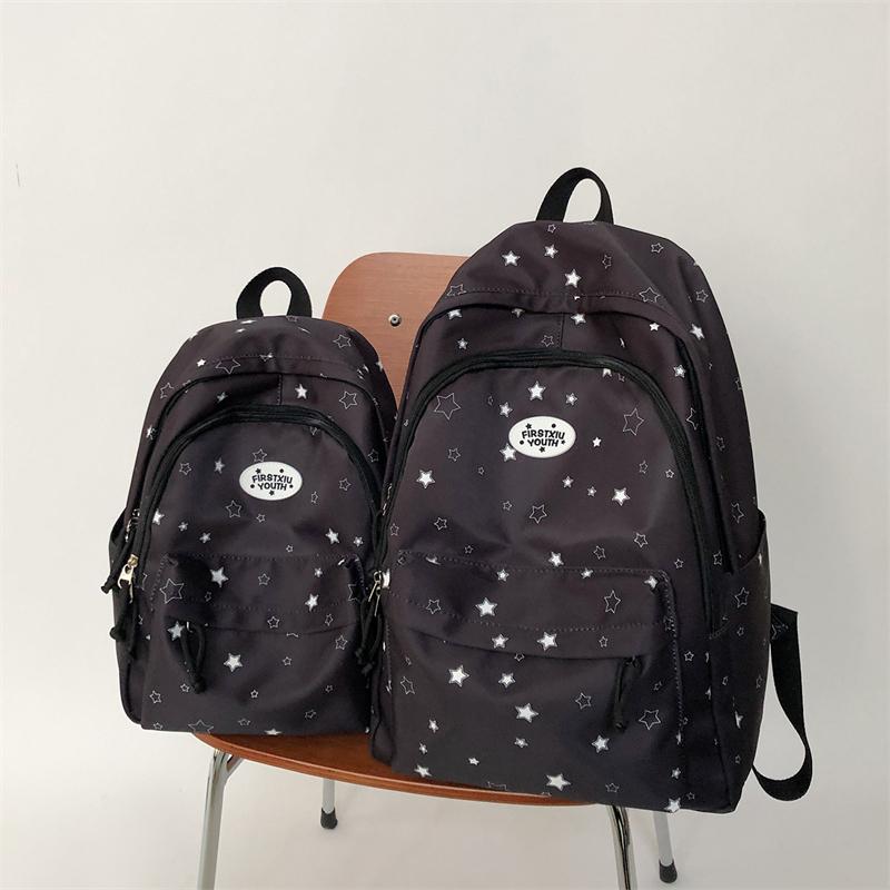 Star Print Student Schoolbag Large Capacity Women's Backpack