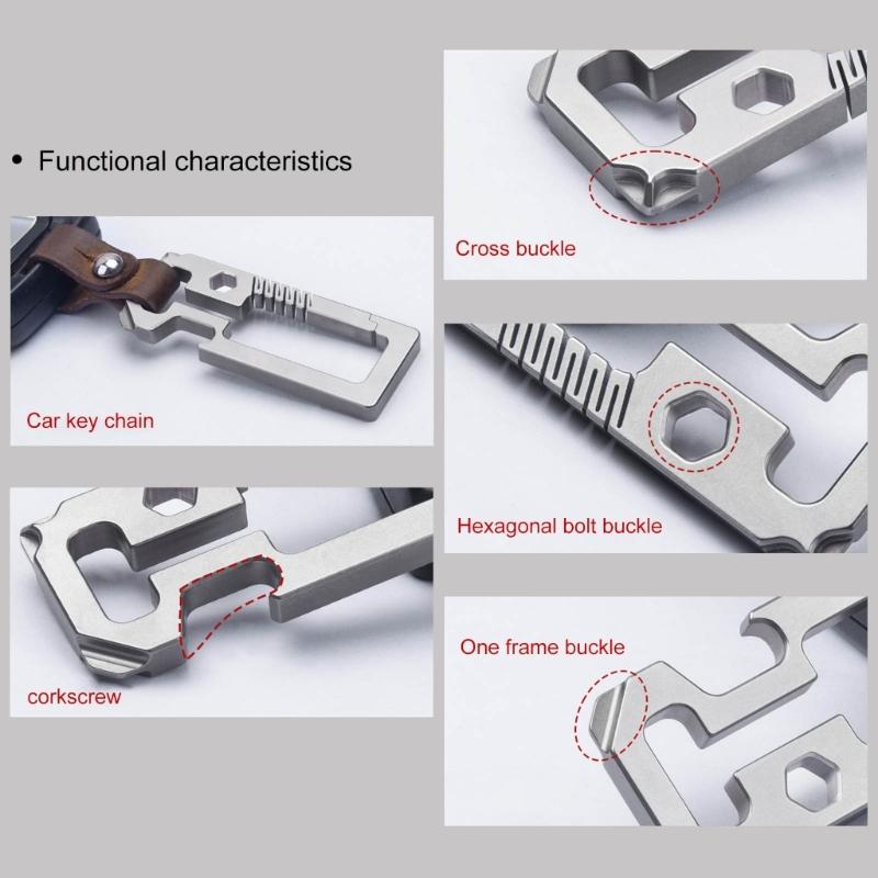 Titaniums Alloy Key Holder Outdoor Tool Key Holder with Bottle Opener Screwdriver Outdoor Keychain Multitool Enduring