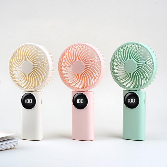 Portable Handheld Mini Fan 1200mAh Rechargeable 5 Speeds Personal Travel Fans with Digital Display 90 Degree Foldable Desk Fan for Outdoor
