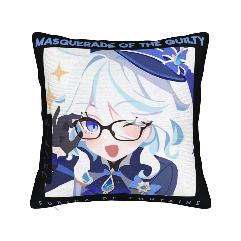 Genshin Impact Furina Pillowcase Soft Polyester Cushion Cover Decor  Pillow Case Cover Home Drop Shipping 18"