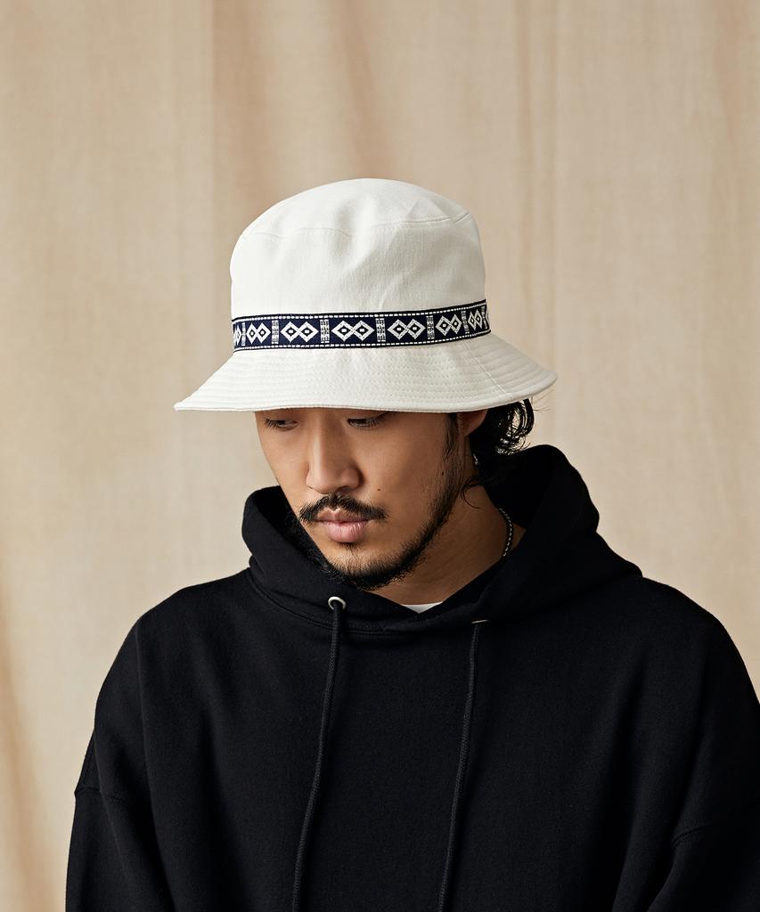 CITY STREET Ctst Ethnic Bucket Hat Ivory(Navy)