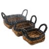 Square Baskets Set of 3 Banana-Leaf Hitam Raffia