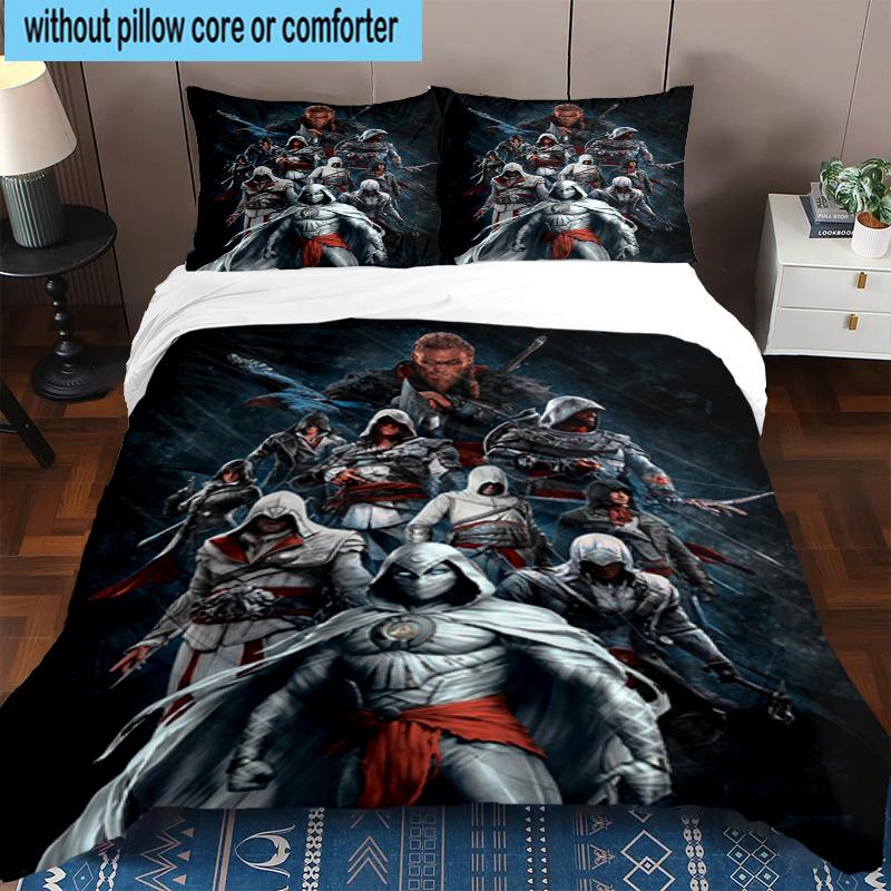 1PC Assass Warrior 3pcs Bedding,Including 1pc Duvet Cover And 2pcs Pillowcases Perfect for Christmas,Ideal for Bedroom, Dormitory