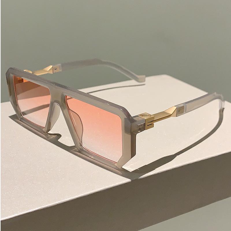 Big Frame Square Sunglasses Women Vintage Trendy Oversized Flat Top Sun Glasses For Men Punk Luxury Brand Designer Pink Shades