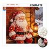 DIY Mini Framed Pearl Bead Art Kit Christmas Santa Claus Design Sparkling Canvas Painting Relaxing Craft for Adults Holiday Home Decor Gift