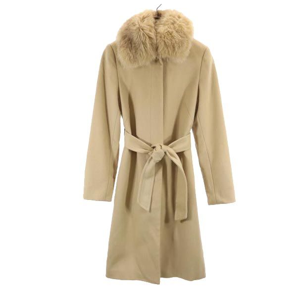 

BCBGMAXAZRIA wool Stainless collar coat M beige fur Women Used