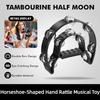 Tamburello a Mano Mezza Luna con Doppia Fila di Sonagli Metallici e Costruzione Resistente Perfetto per Feste Concerti Eventi Karaoke