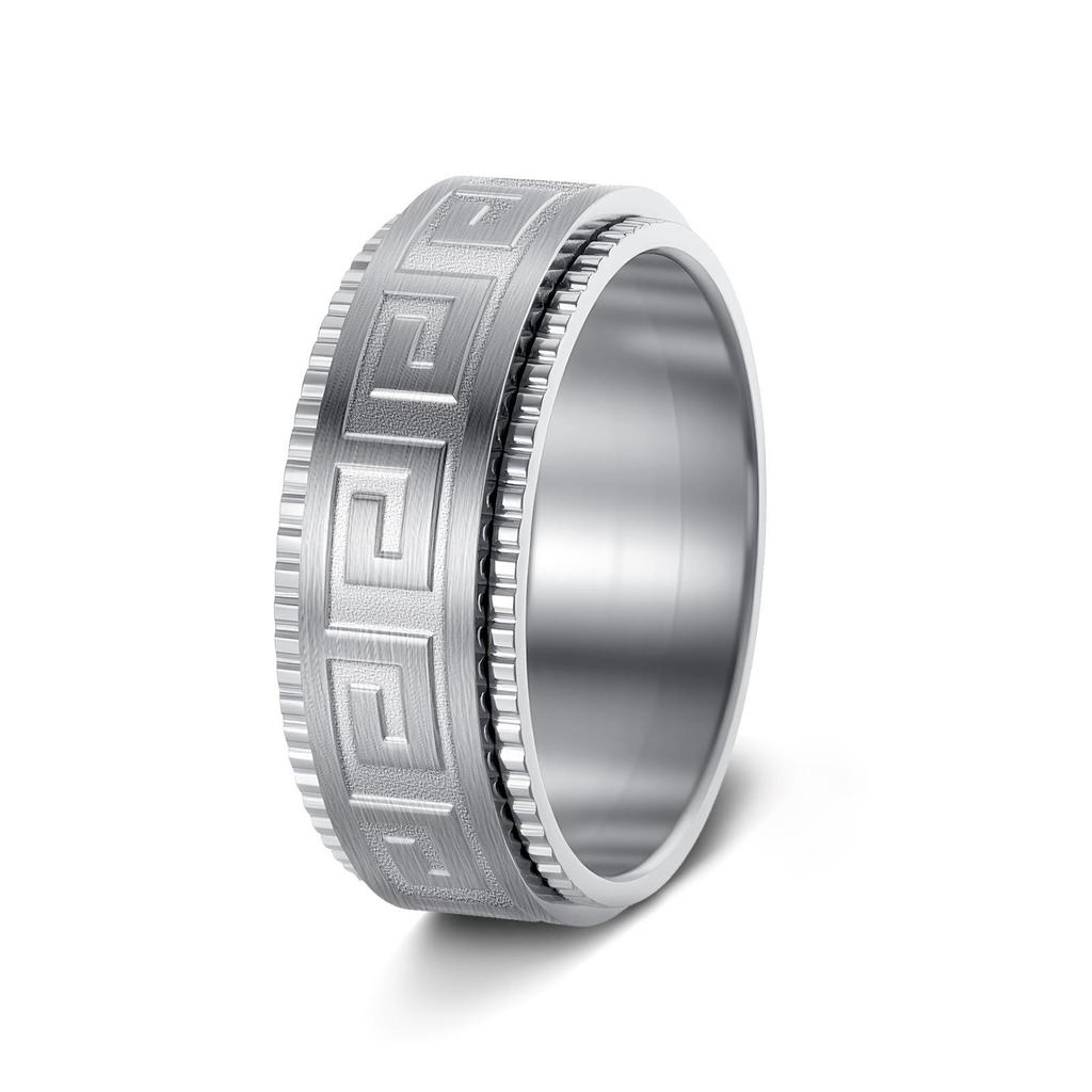 12-Piece Rotating Fidget Chain Ring Set In Stainless Steel