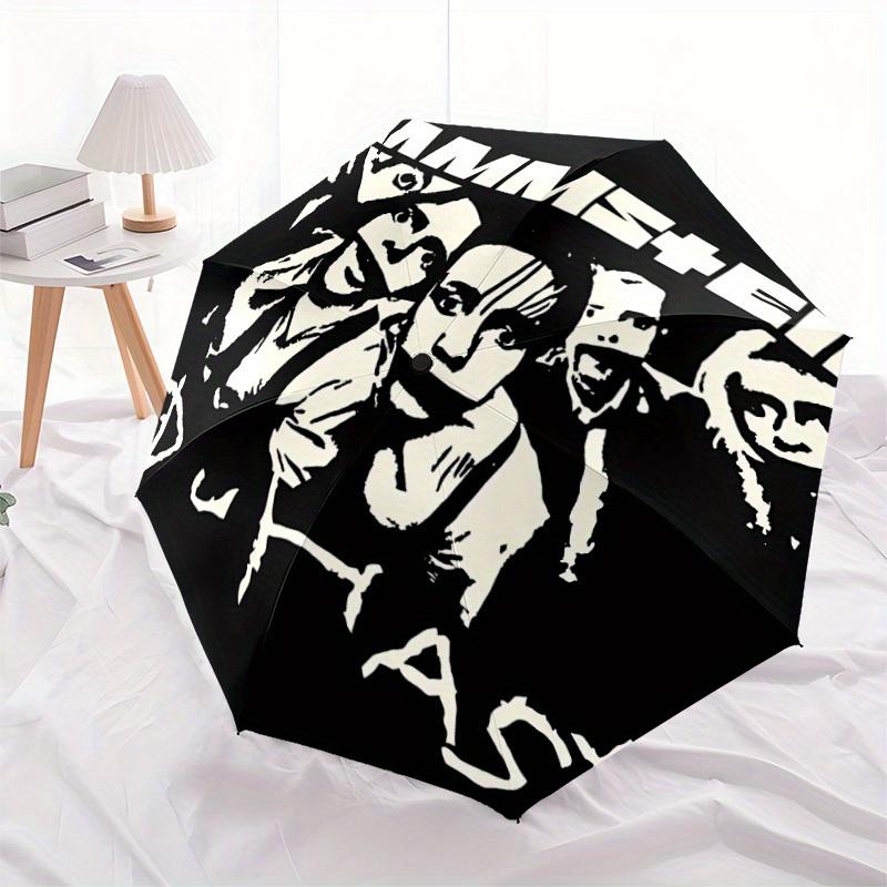 1pc Rammstein Automatic Opening/closing Umbrella, Foldable Sunshade, Perfect Gift for Friends, Durable Plastic Handle y250808103