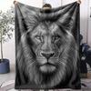 Black And White Tiger Throw Summer Lightweight Flannel Blanket Soft Breathable AC Throw for Sofa Bed Travel Cozy Nap