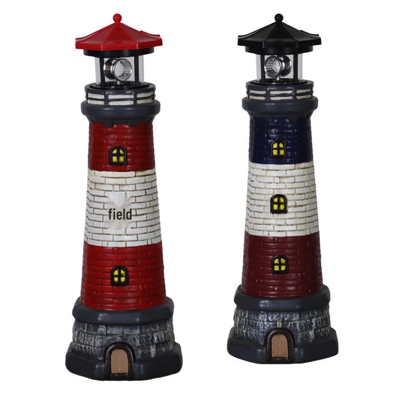 European Outdoor Solar Lighthouse Garden Ornament Waterproof Lamp