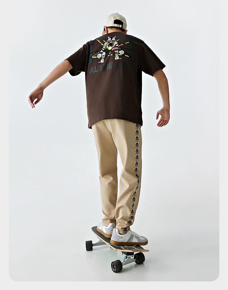 Kappa Retro Short Sleeve New Men's Pattern Printed T-shirt Pure Cotton Round Neck Half Sleeve Summer