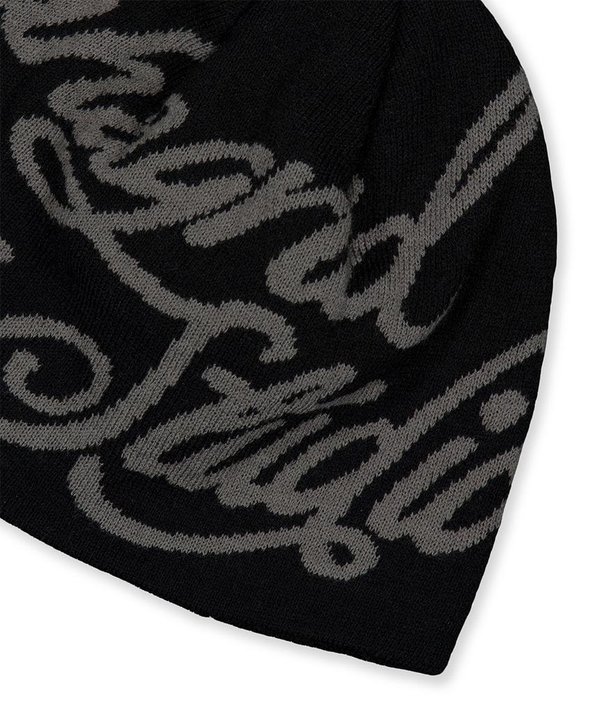 MAHAGRID Ink Logo Knit Beanie Black(Mg2Ffmab35A)