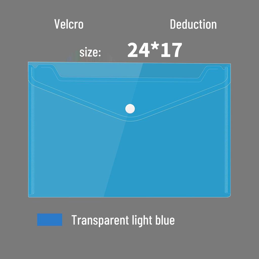 A5 & A7 Clear Snap Button and Velcro File Bags for Documents, Receipts, Horizontal & Vertical Storage.