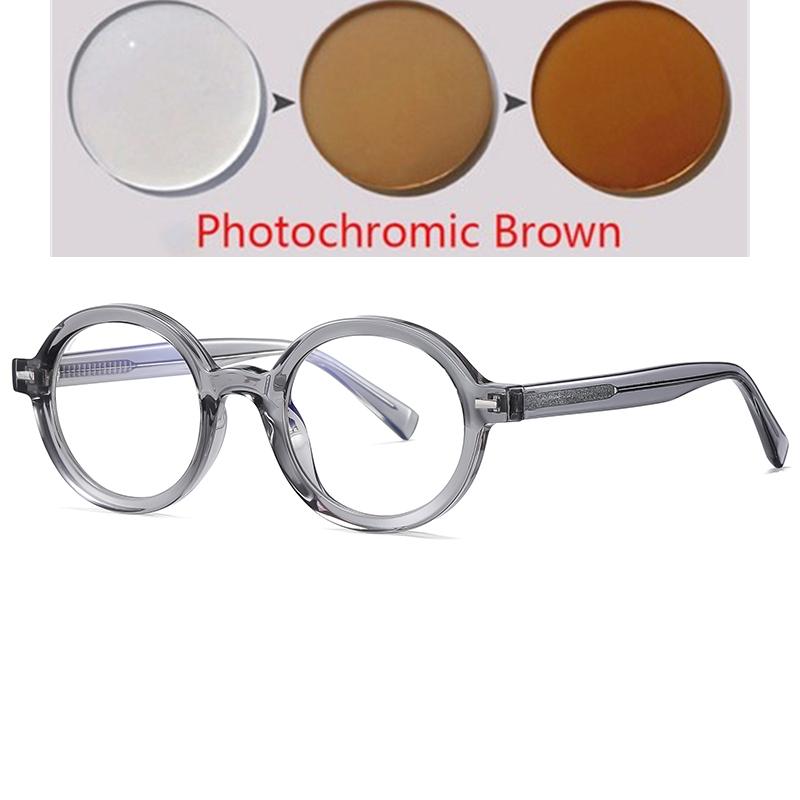 Women Men Anti Blue Rays Round Prescription Glasses For The Nearsighted Rivet Frame Student Myopes Lunettes 0 -0.5 -0.75 To -6.0