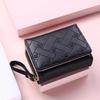 Portafoglio Corto da Donna Ricamato Love Zero Fibbia a Zip Borsa Porta Carte ad Alta Capacità Versatile Moda Semplice
