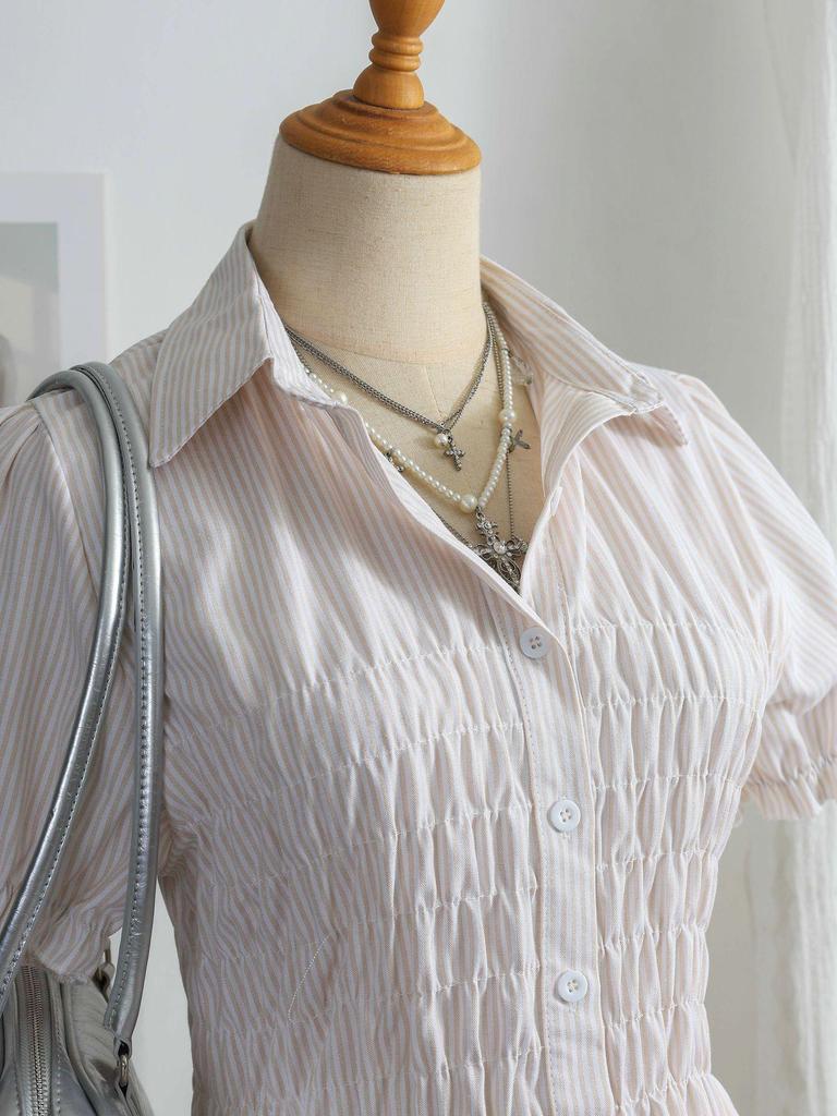 2025 Summer Retro Color Block Plaid Lapel Shirt - Slim Fit Short Sleeve