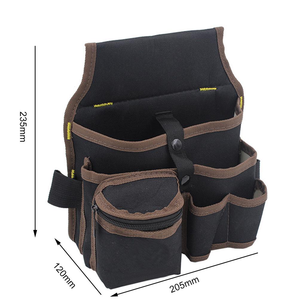 Oxford-Stoff-Werkzeug-Hüfttasche, multifunktional, mehrere Taschen mit Gürtel, Werkzeug-Aufbewahrungs-Organizer, Schwarz