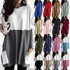 Elegant Women's Jumper Mini Dress Blouse In Vibrant Colors With Two Pockets