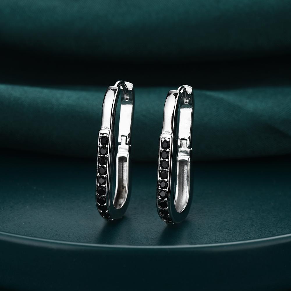 Black Awn Schwarze Schmuck-Creolen für Frauen, Hoop-Ohr-Geschenk-Ohrring