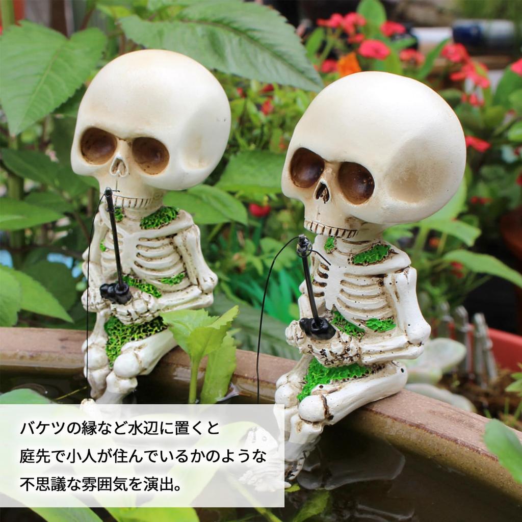Hyack Skeleton Skull Halloween Ornament Horror Figure Set of 2