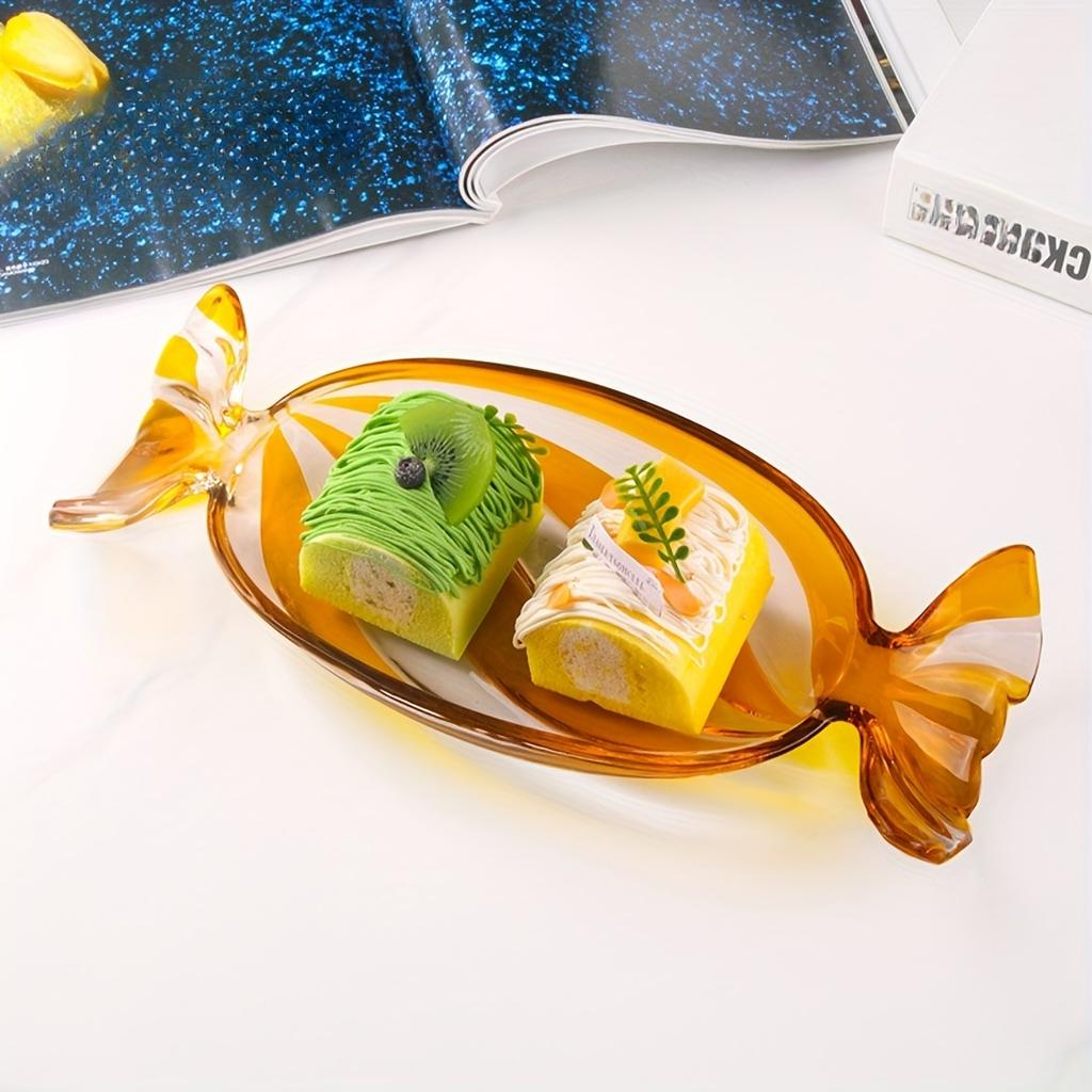 Elegant Crystal Glass Fruit Bowl Set Creative Home Living Room Snack and Candy Dish,Transparent Glass Serving Platter for Fruits,Nuts,Durable Material