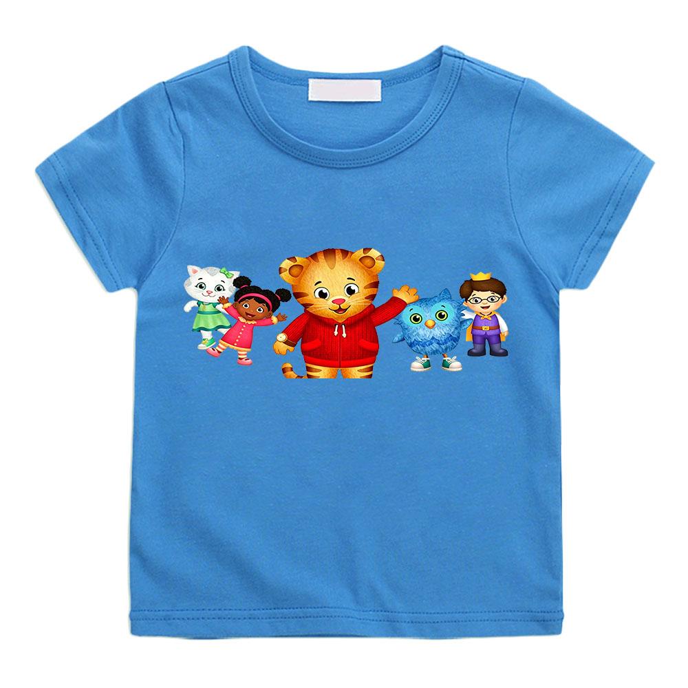 Daniel Tiger’s Neighborhood Children's T-shirts Cotton Cartoon Print Short Sleeve Funny Boys Cute Girls Tees Casual Tops Summer