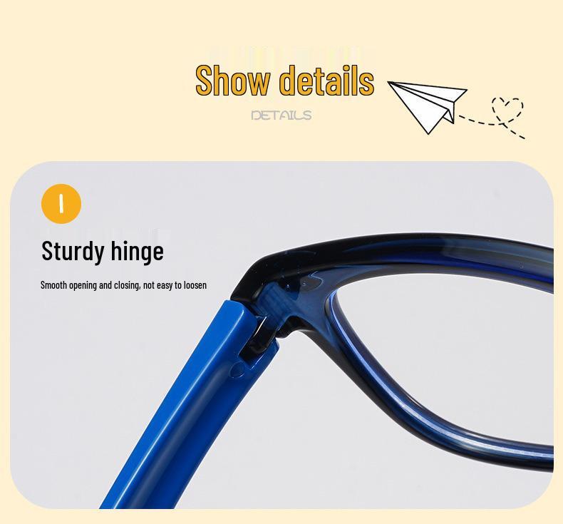 Kids' Color Block Silicone Blue Light Protection Eyeglass Frames - Rivet Design, Lens Compatible.