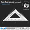 1m Stainless Steel & Aluminum Alloy Ruler, 50cm Measuring Tool, 15/20/30 Thickened Steel Plate, Straight Square Design