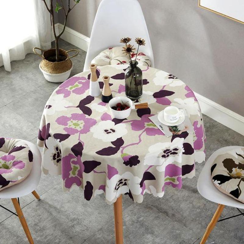 Proud Rose Waterproof Tablecloth Printed Round Table Cover Tea Table Cloth for Wedding Party Home Dining Table Decor Wash-free