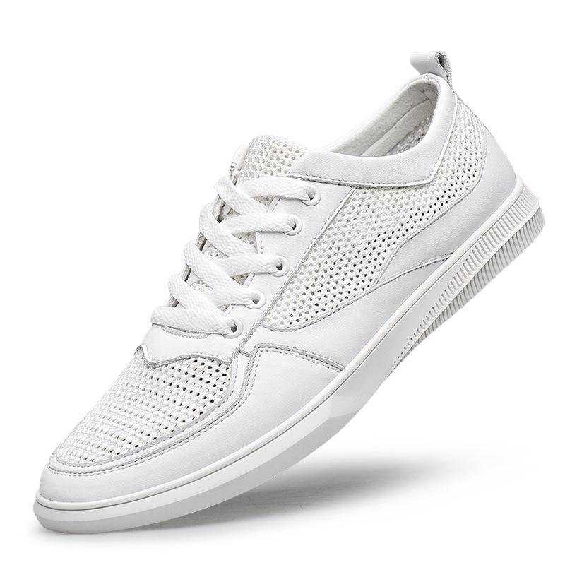 Trendy Men s Low-Top Lace-Up Skate Shoes - Korean Style Casual Round Toe 41 белый