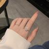 South Korea Dongdaemun Zirconia Square Diamond Openable Ring - Elegant Niche Design