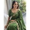 New Launch – Premium Satin Chiffon Embroidered Party Wear Saree
