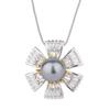Bright Flower Pearl Earrings Women's New Fashion Tahitian Pearl Necklace Pendant Celebrity Premium Pearl Ring
