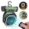 Rechargeable Camping Fan with LED Light 4 Speeds Portable Outdoor Fan with Remote Control and 72H Long Battery Life for Tent