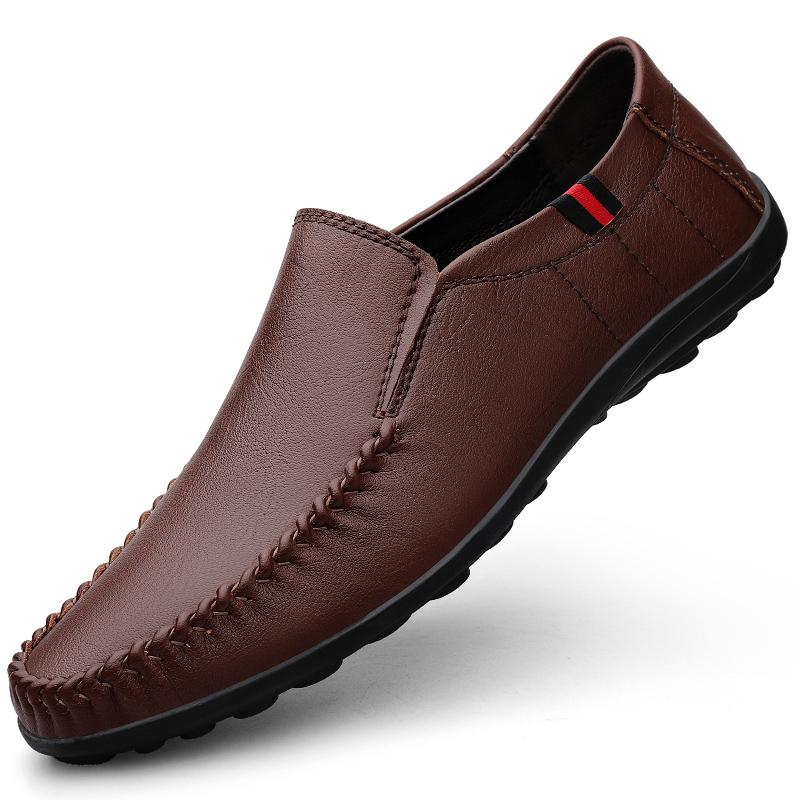 Fashion Casual Leather Mens Footwear Slip on Office Man Formal Shoes Wedding Party Men Dress Shoes Breath Driving Lazy Loafers Moccasins