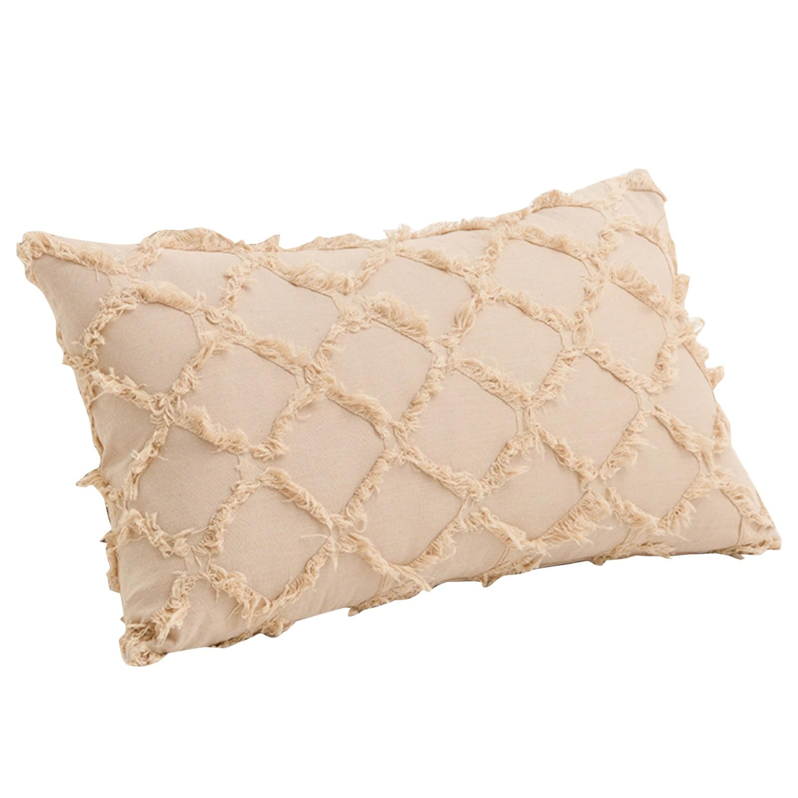 Living Room Bedroom Cotton And Linen Cut Flower Sofa Cushion