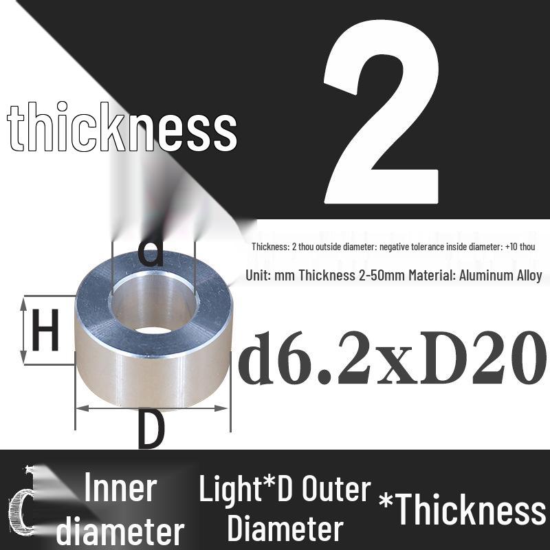 Außen-Ø 20mm Aluminiumlegierung Flache Unterlegscheibe Abstandshalter mit M6/M8/M10/M12 Innenloch - Metallwellenbuchse Isoliersäule.